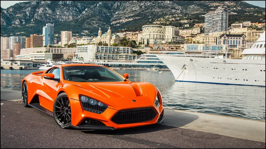 Ferrari car wallpaper with orange color and special