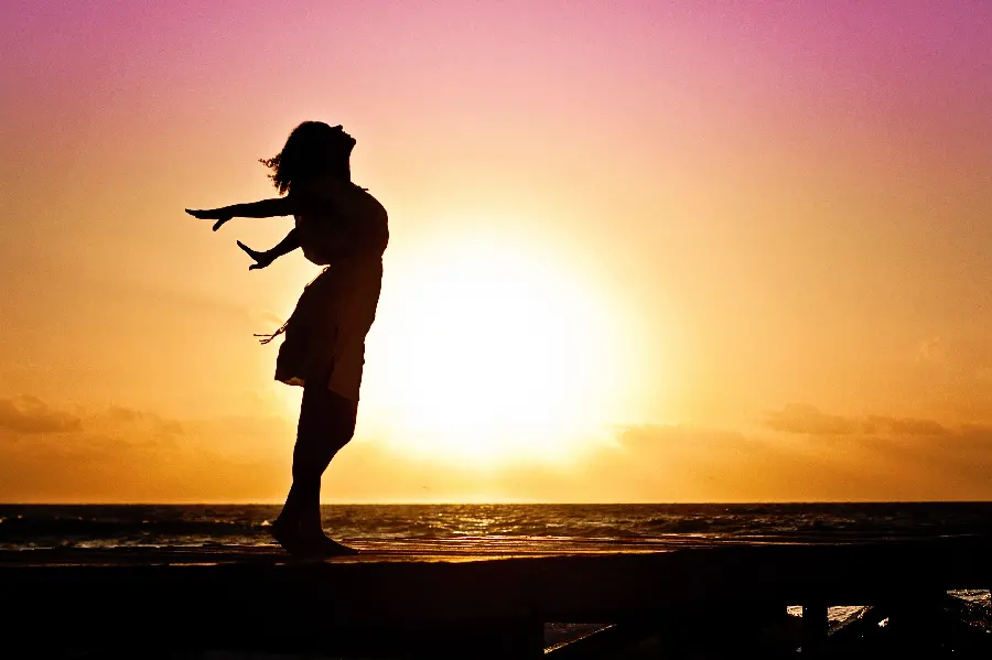 Girl and sunset wallpaper for computer and laptop background