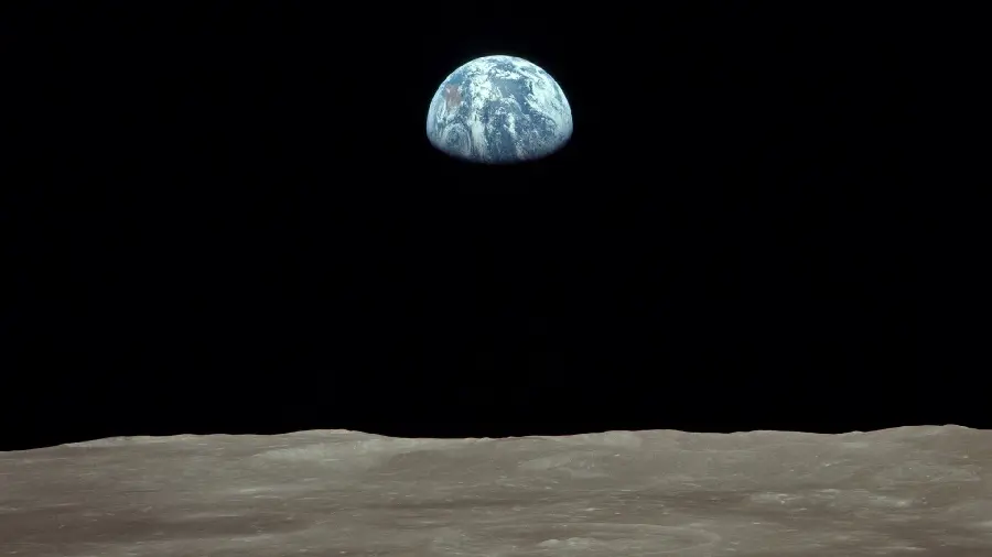 Real background HD photo of the half-Earth from NASA with a long distance