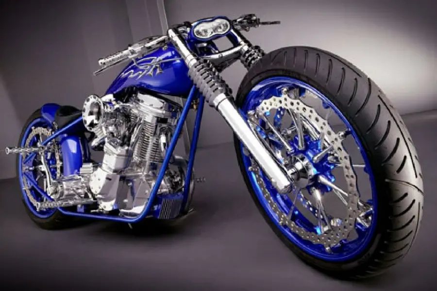Beautiful blue motorcycle photo and new design for profile