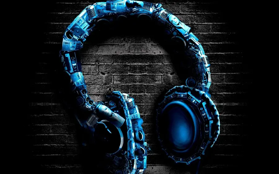 Photo and wallpaper of DJ headset for profile and black background