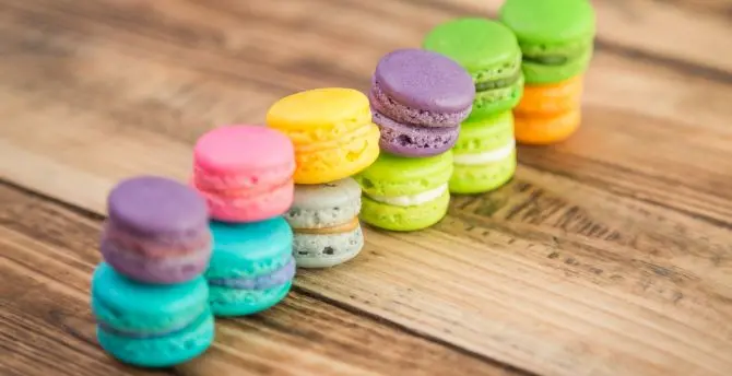 Colorful French Macaron Background