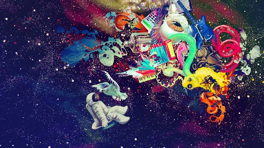 Most Popular Fantasy Astronaut Background Image with Colorful Background