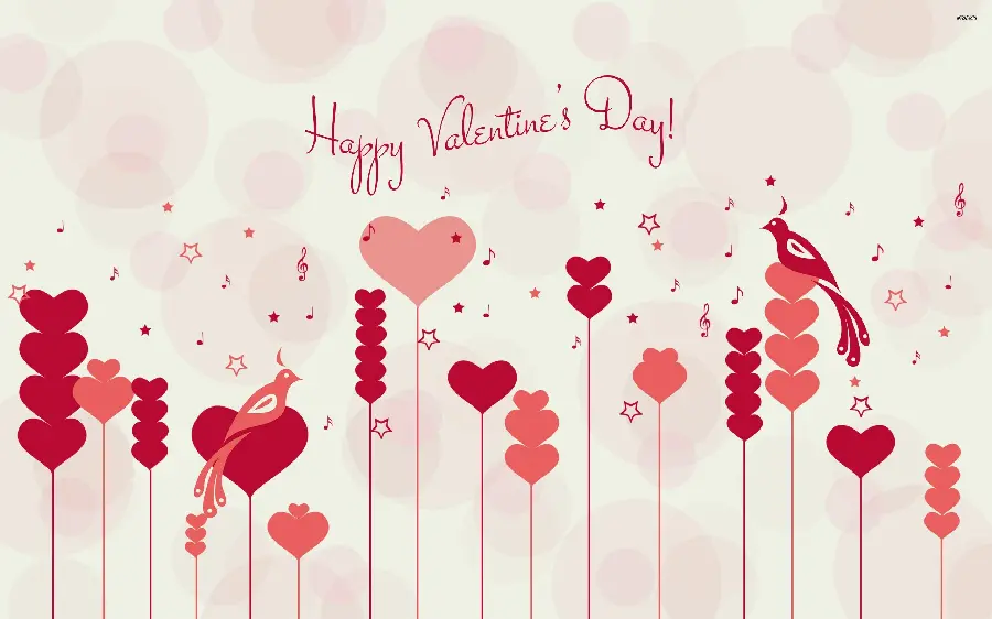 Valentine's Day Colorful Hearts Wallpaper