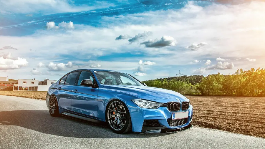 Blue BMW car photo for profile and phone and tablet background