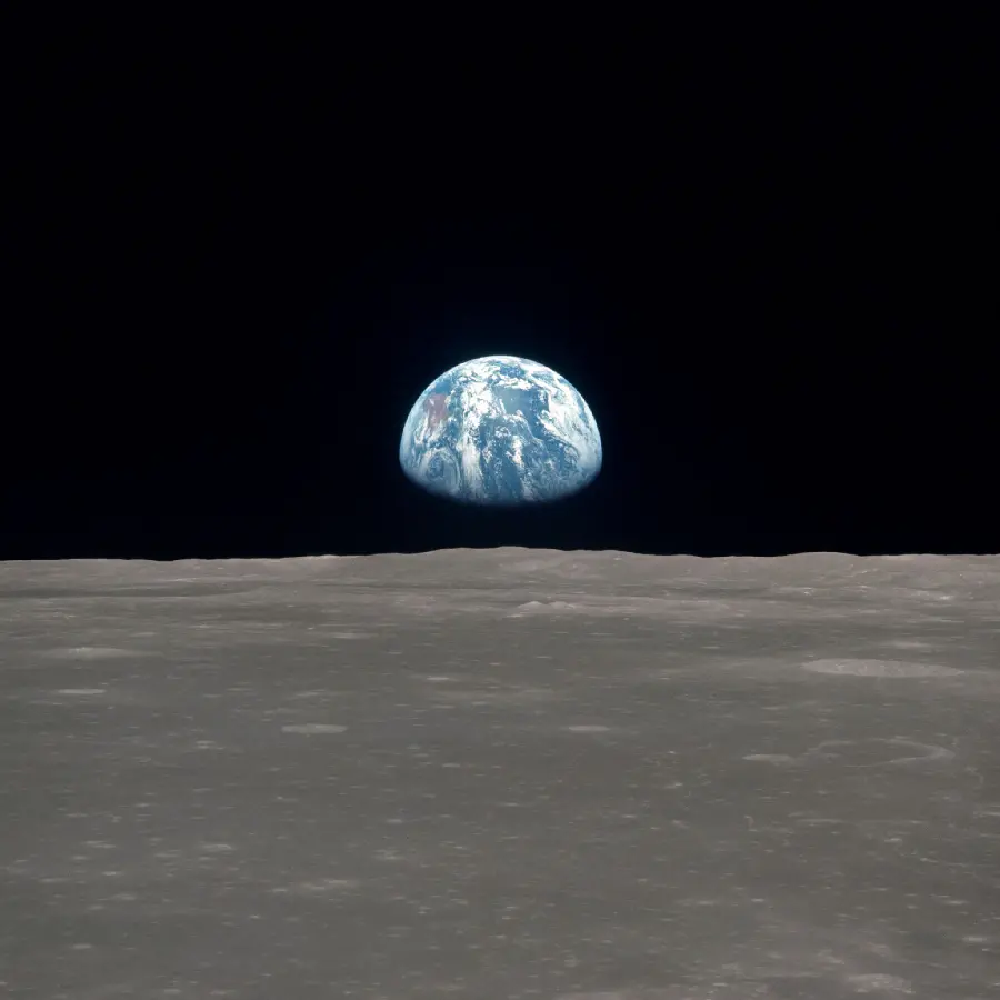 Real quality photo of the Earth's hemisphere from the moon from NASA