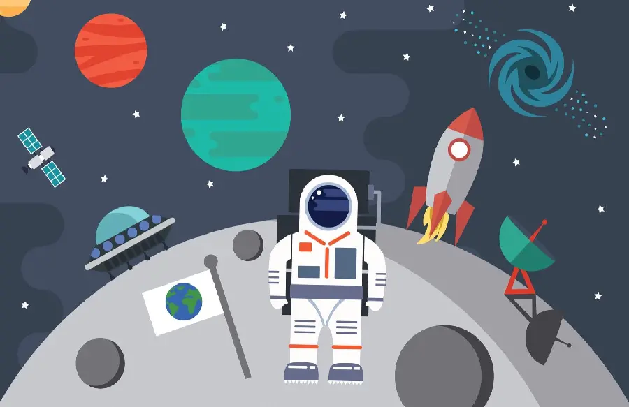 Astronaut cartoon photo and astronaut fantasy painting photo with HD quality
