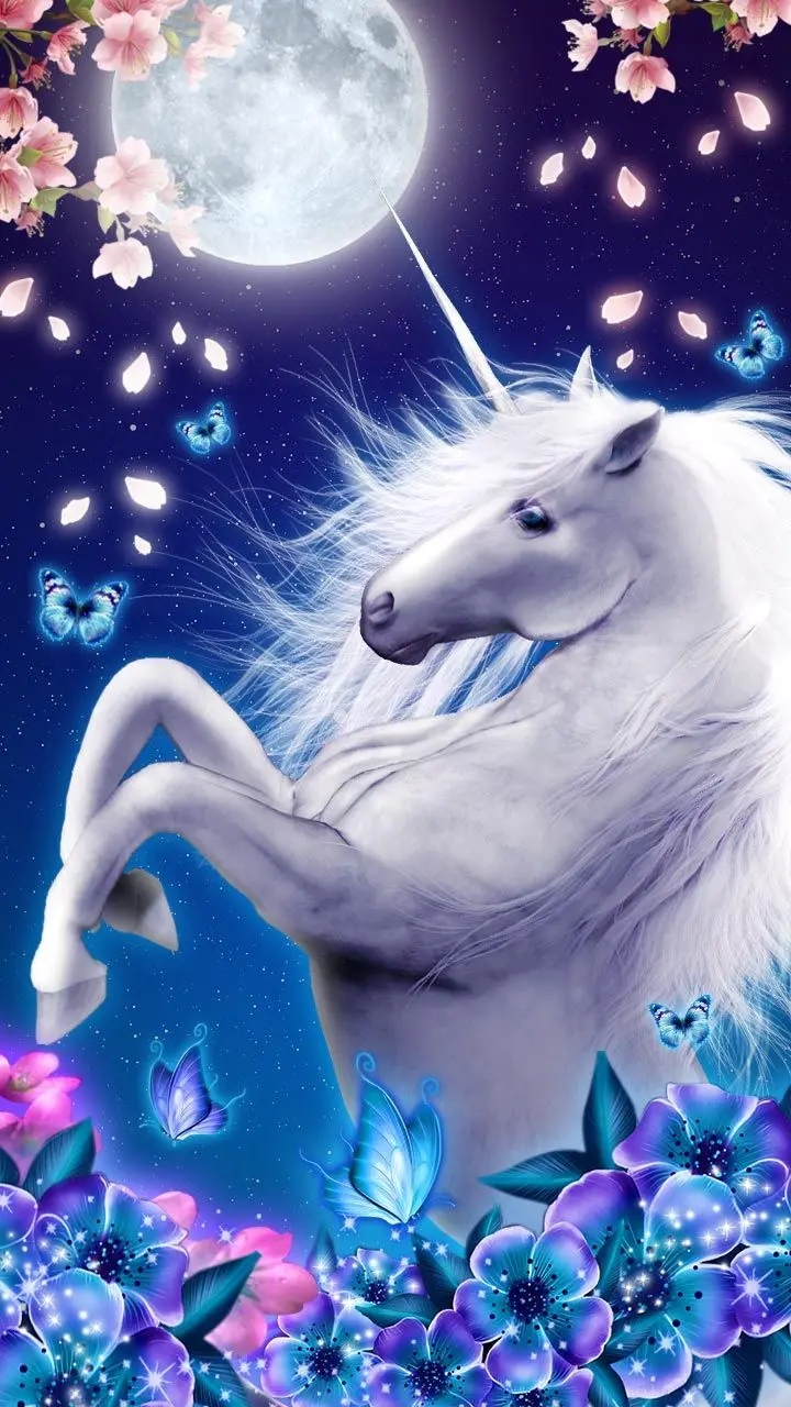 Full HD unicorn profile picture with soft white hair