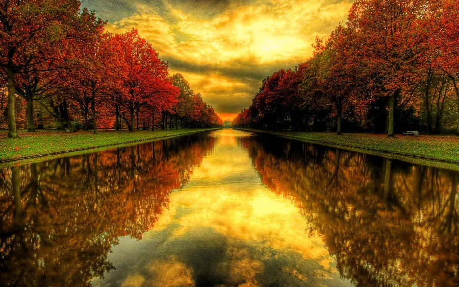 Romantic autumn profile photo 2022 and attractive and special autumn sunset