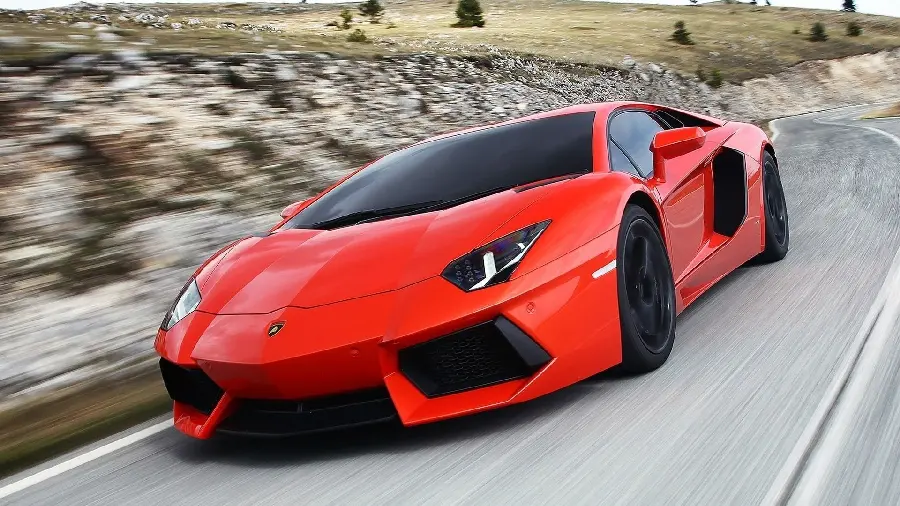 Photo of a cool Lamborghini foreign car with a red color for a profile