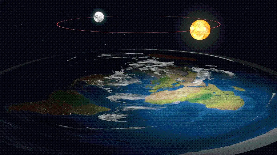 Download a new photo of a flat Earth at the bottom of the orbit of the sun and the moon with original quality