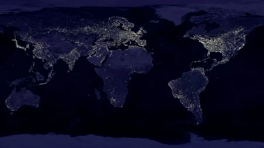 The most wonderful photo of the Earth at night with the best quality for computer and laptop wallpapers