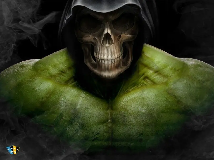 Hulk Profile Picture with Skull Bones and Witch Hat for Insta