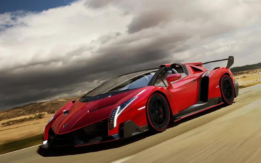 Photo of Lamborghini wallpaper with matte red color on the road for desktop