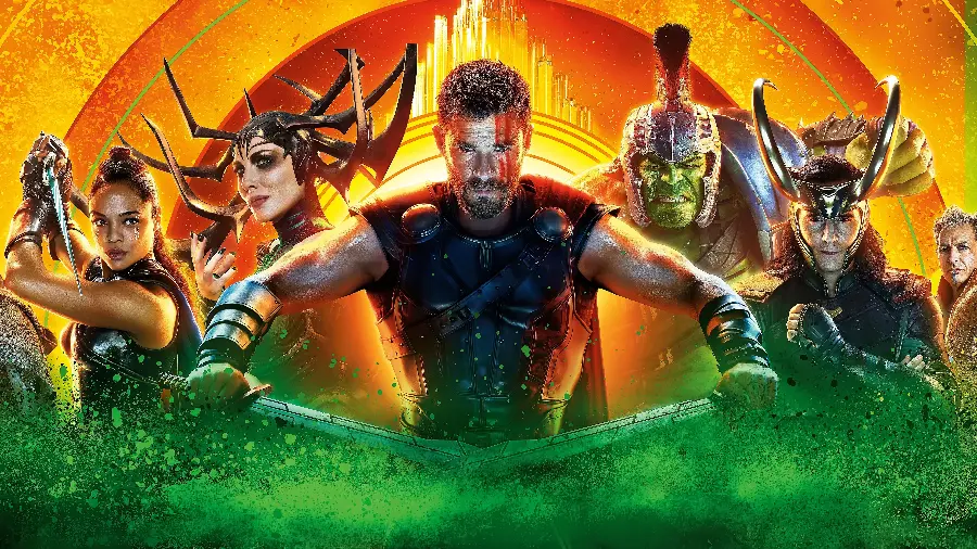 Background of the superhero character Thor and other heroes of the Avengers