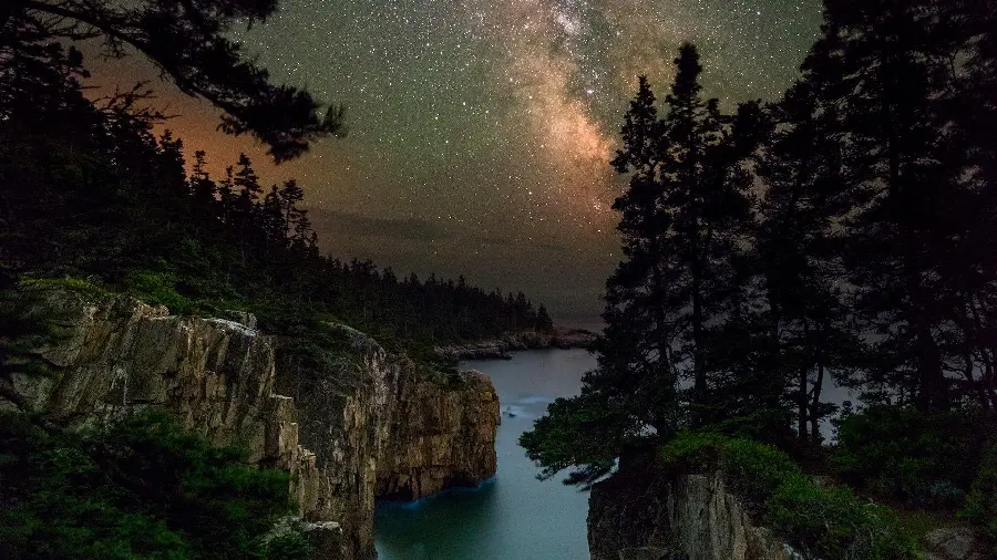 Captivating photo of Acadia National Park under a starry night