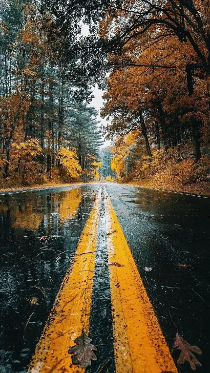 Download Xiaomi phone wallpaper of rainy road
