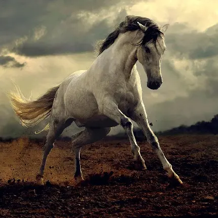 Beautiful white horse photo for profile