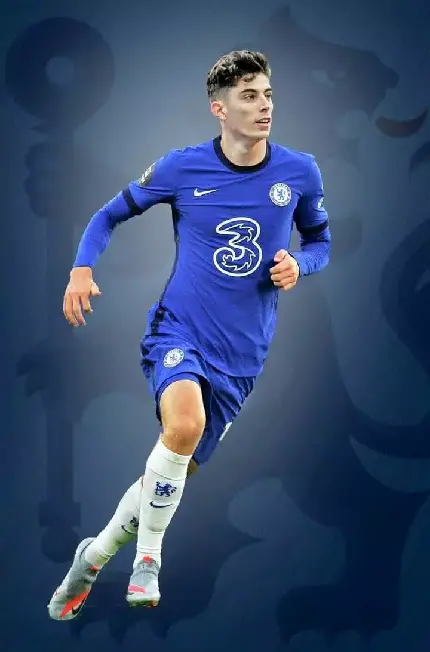 Attractive and spectacular photo of Kai Havertz in Chelsea for Samsung wallpaper
