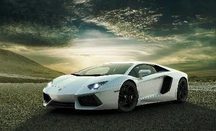 Download white Lamborghini Aventador photo image