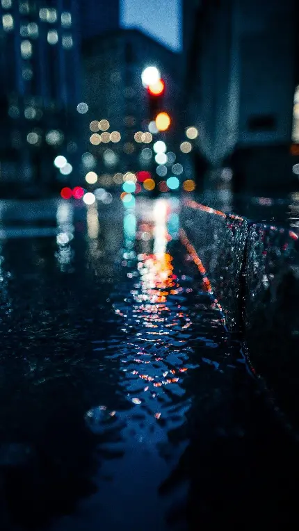 Download Samsung wallpaper photo of rainy road at night