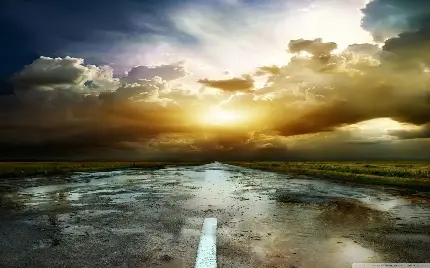 Rainy road photo without text with Quality