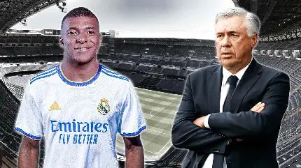 Kylian Mbappe and Carlo Ancelotti photo In Real Madrid