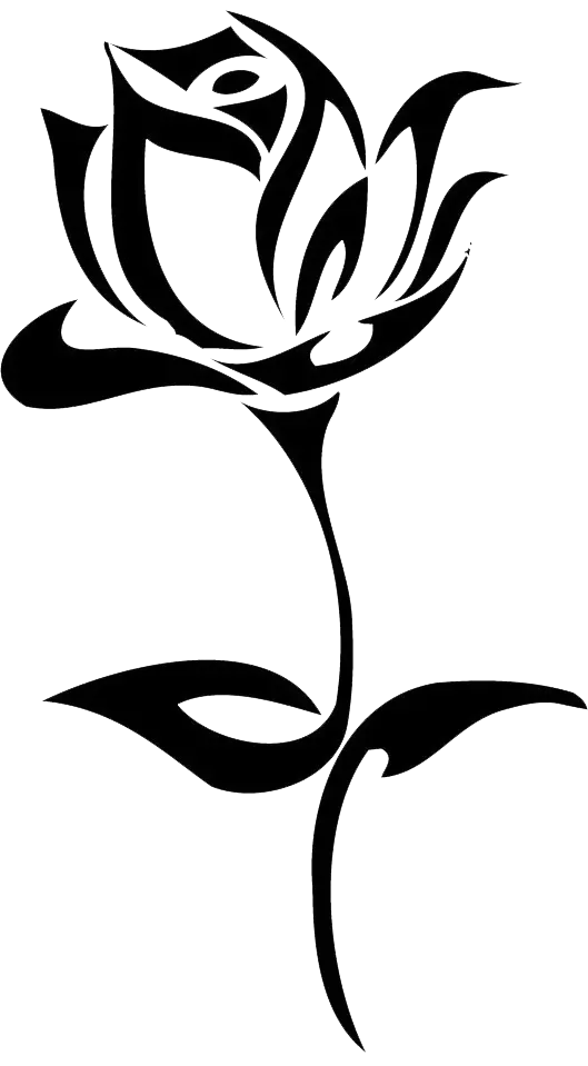 Simple black flower painting for making condolence stickers