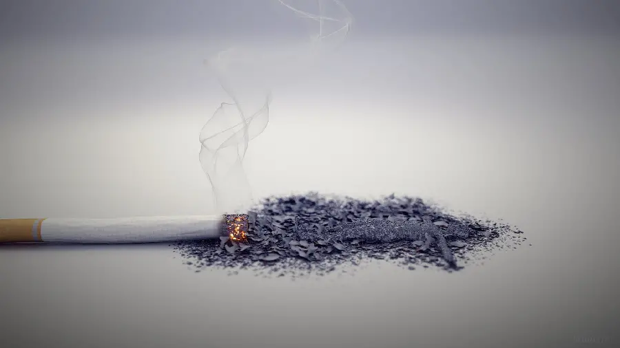 Download a high-quality background of ash left by a smoker's cigarette
