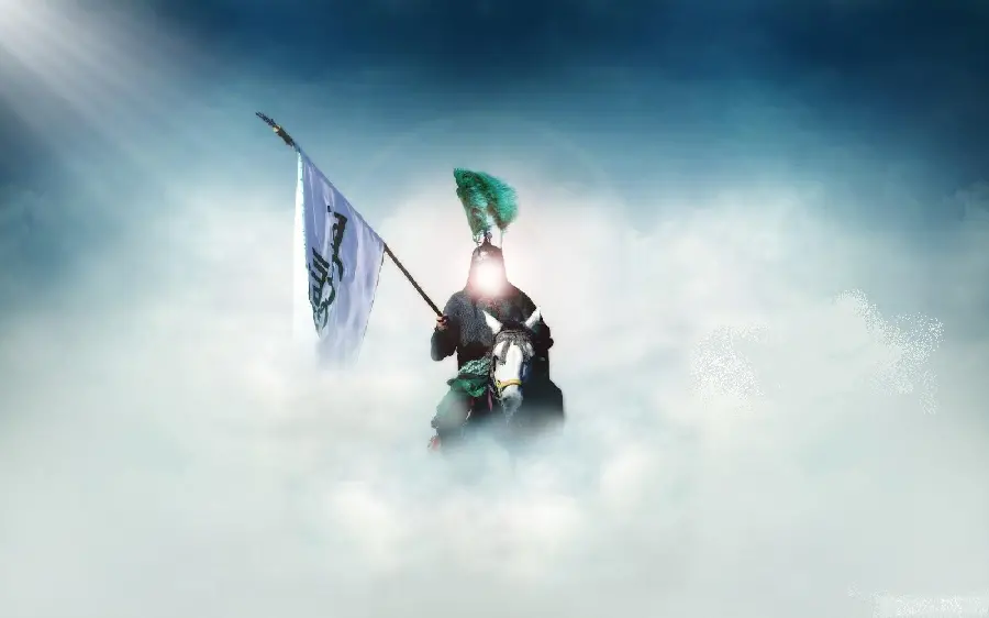 Hussaini profile picture with the inscription and the flag of Nasr min Allah Fath al-Qarib in Muharram 1401
