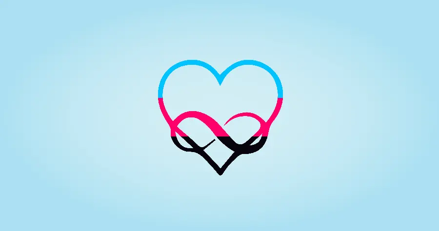 The Newest Infinity Love Logo with Blue Background and Full HD Quality for Profile