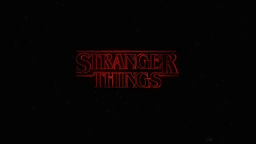 Black Wallpaper with Stranger Things Series Design