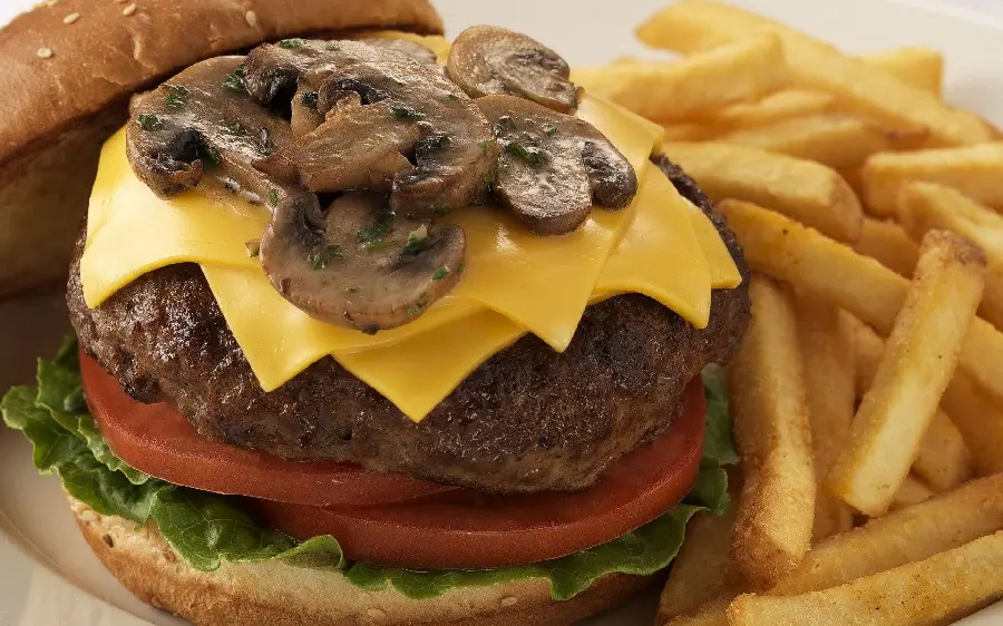 Unique HD Stock Photo of Mushroom Hamburger for Design