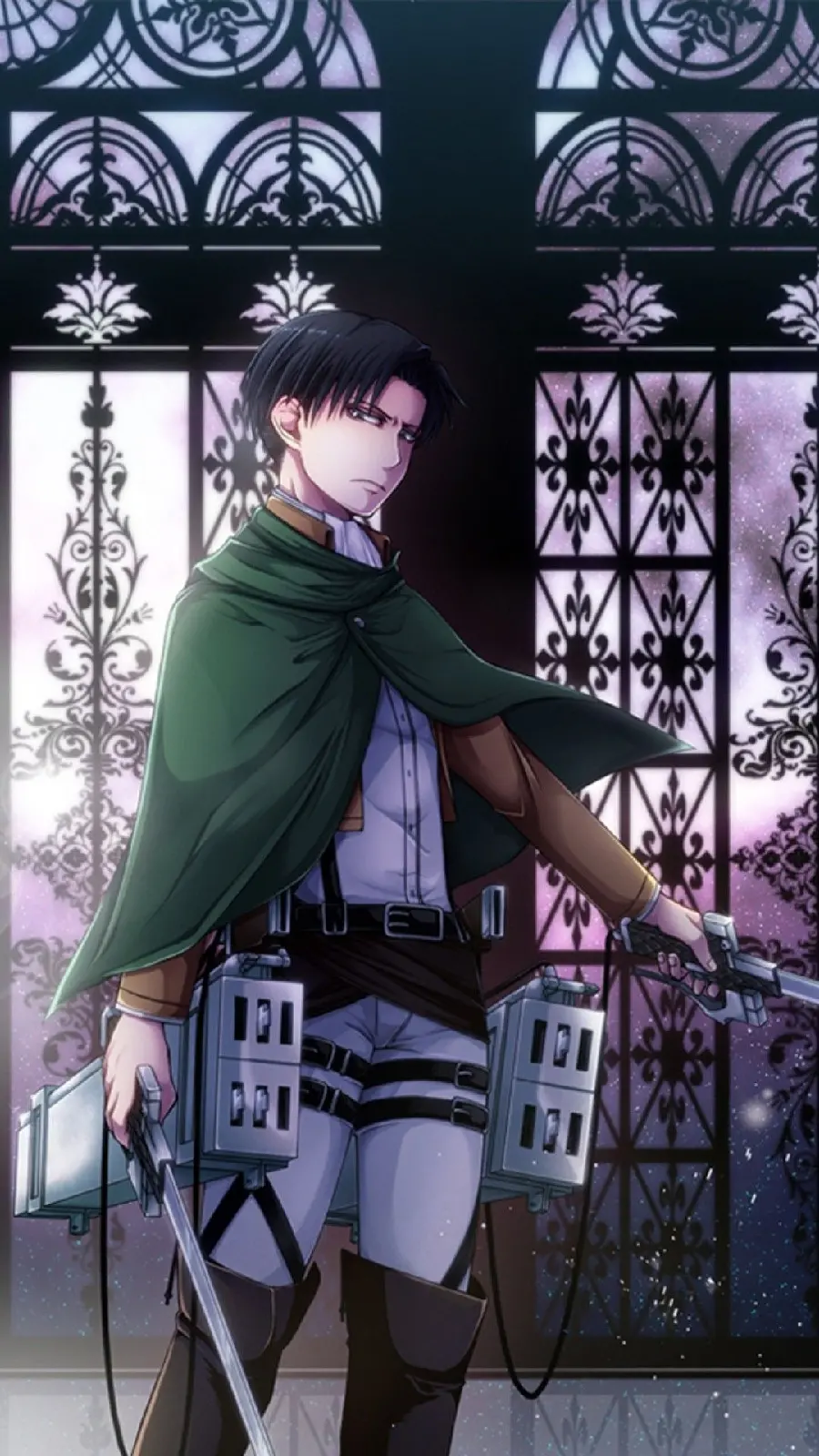 Captain Levi in ​​White Dress and Green Cape for Desktop