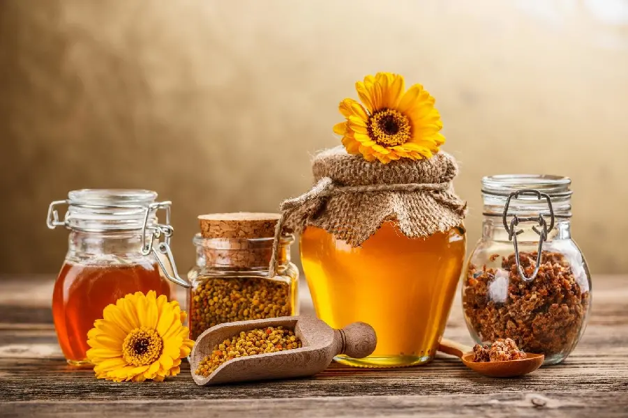 Photo of natural and delicious honey for advertising