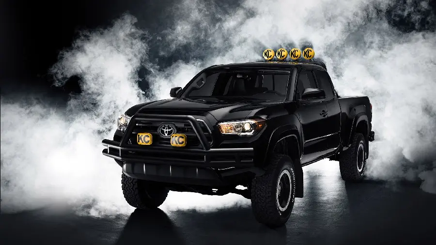 The most special background of Toyota Tacoma black sports racing