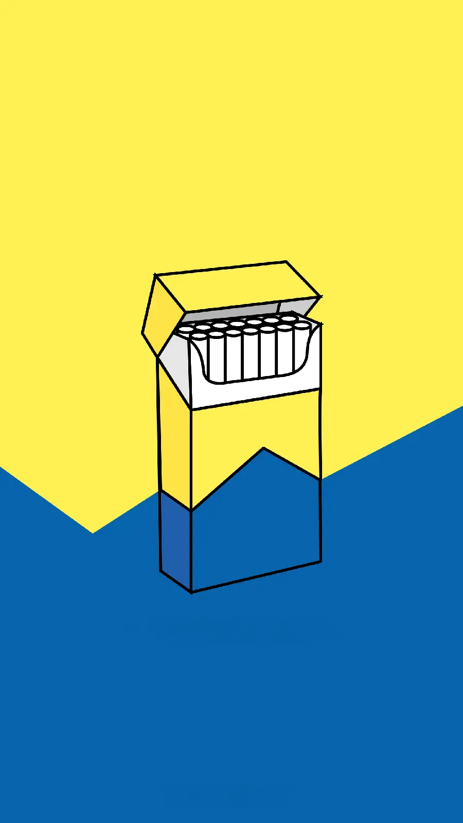 Interesting two-color digital photo of a cigarette pack in HD quality 