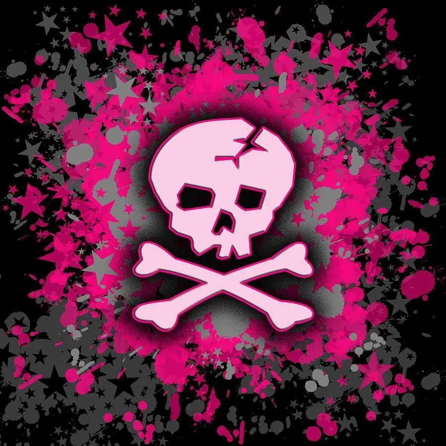 Scary pink skull picture suitable for Instagram 