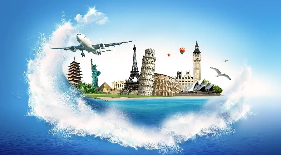 Open layer stock photo of tourism and travel for banner
