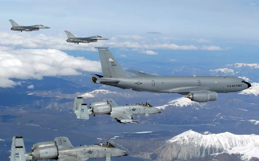 American Military Aircraft ANG 38876 Over Blue Sky 
