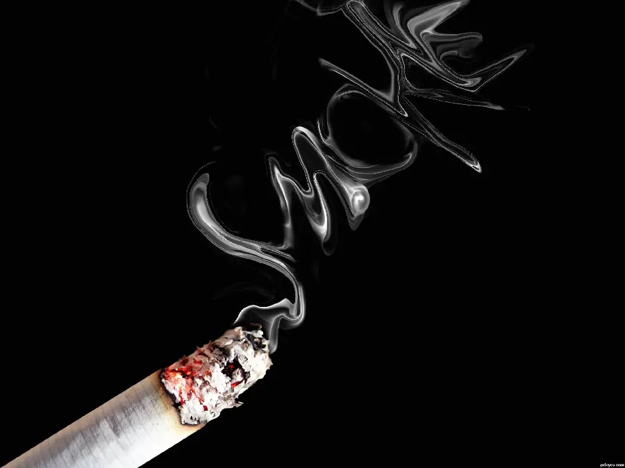 Download a stock image of cigarette smoke with the English text smoke