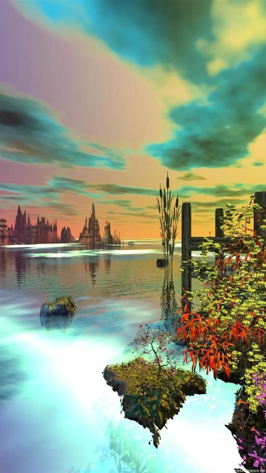 Magical profile photo with high quality hd of the beauty of the autumn lake nature suitable for the Android phone