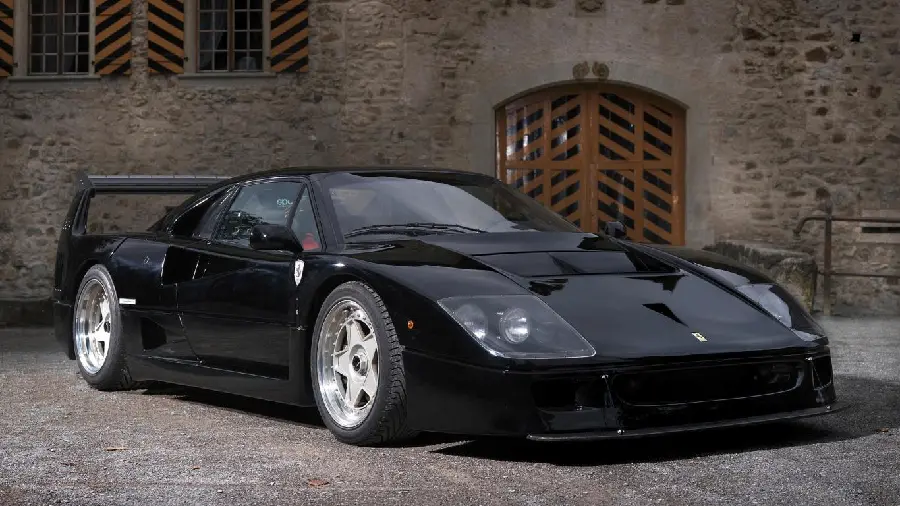 The most beautiful stock photo of a black Ferrari in high quality