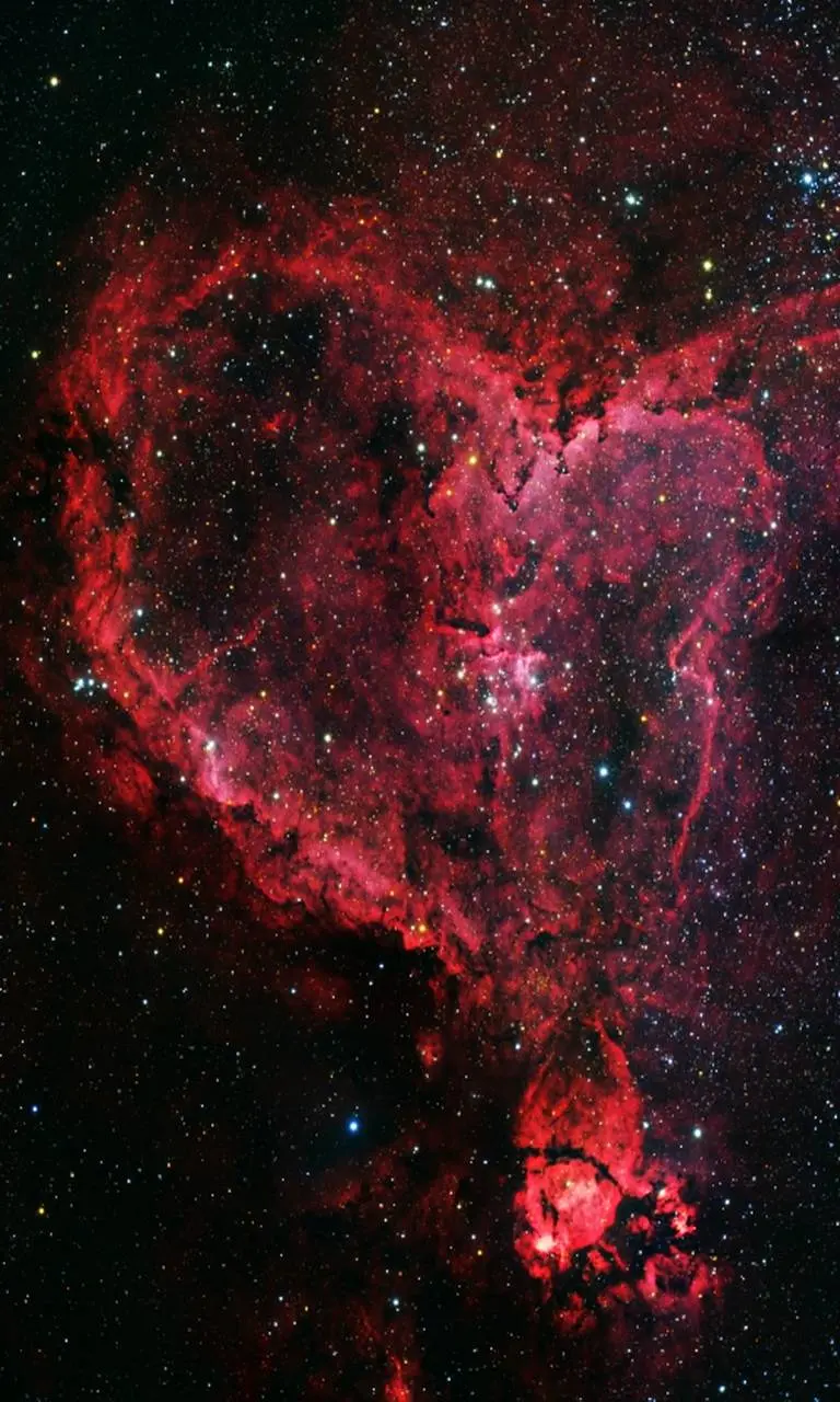 Download mysterious and shiny poster of the red heart nebula in hd quality