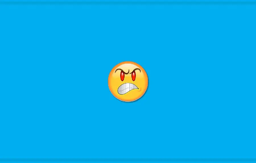Minimal background Angry emoji with a nice blue background 