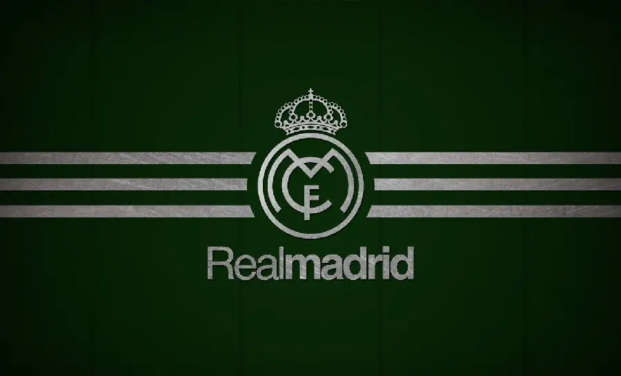 Green background photo of the Real Madrid first division logo