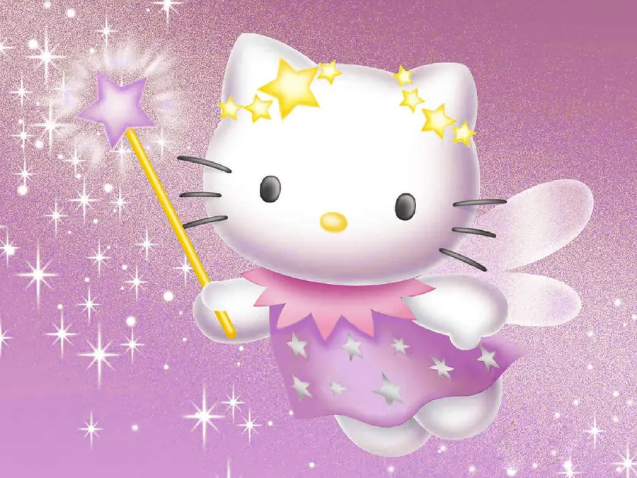 Beautiful view of Kitty with a pink wreath theme for the tablet background