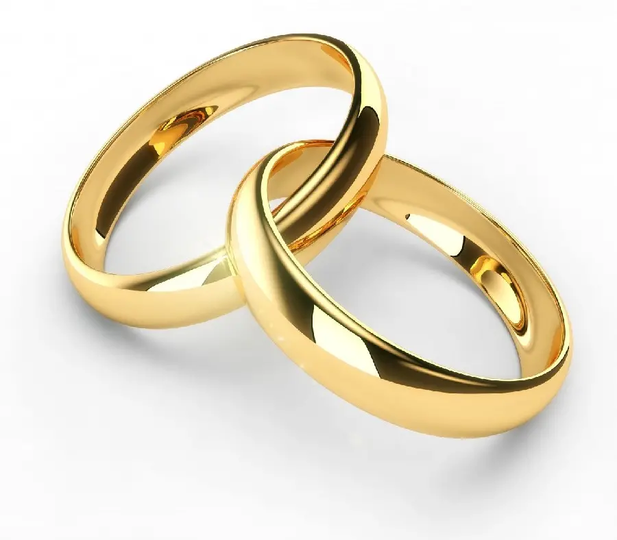 Download a lovely wallpaper of two wedding rings for the bride and groom in full quality