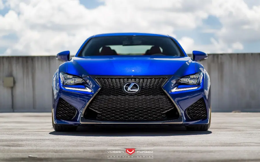 Download a nice background image of the Lexus RC F in blue with top quality for Windows