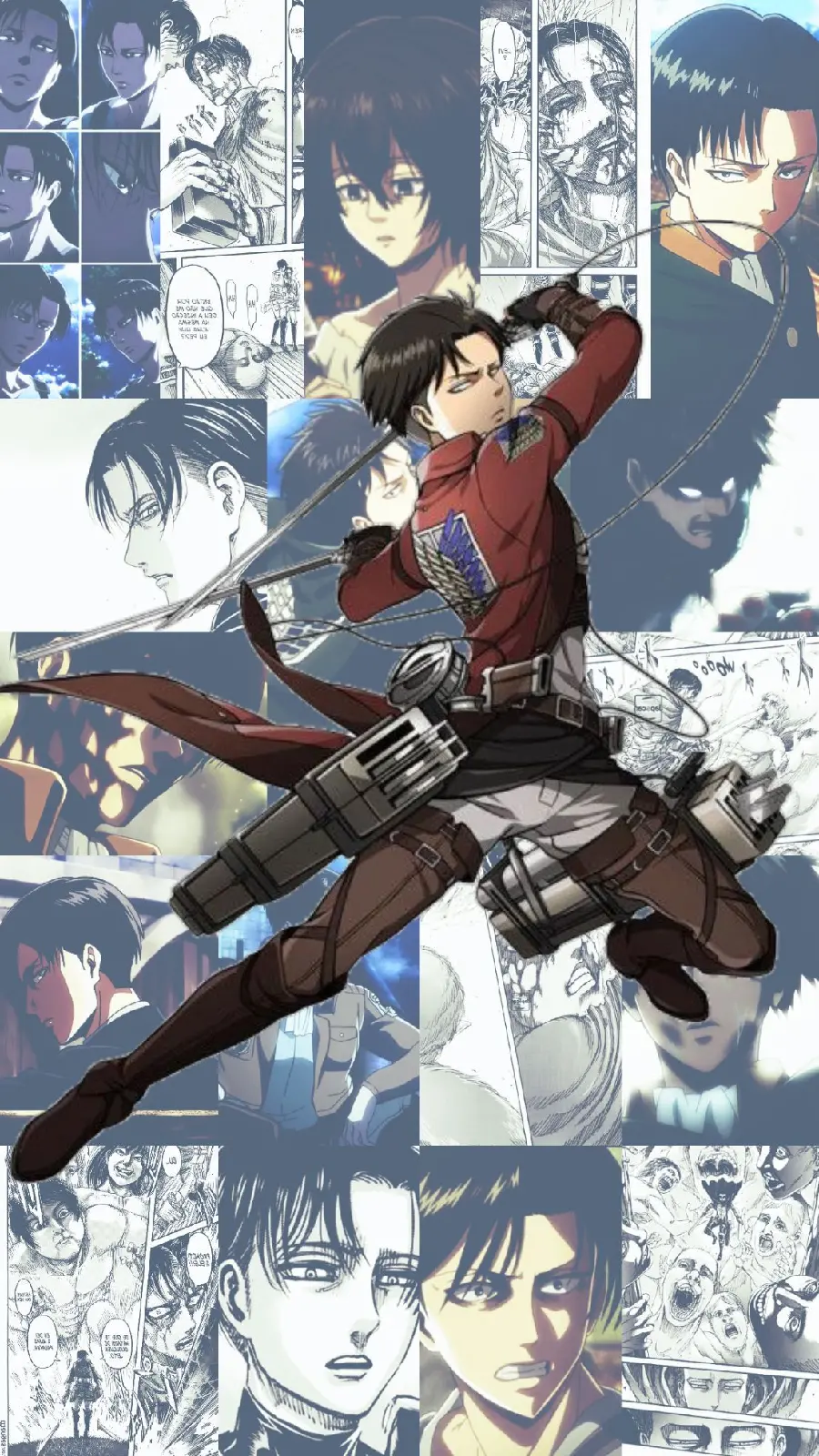 Beautiful Fragmented Picture of Captain Levi in ​​Attack on Titan 